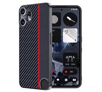 FDHYFGDY Cover per Nothing CMF Phone 2 Pro, Custodia Protettiva Antigraffio Antiurto, Ultrasottile in Fibra di Carbonio Compatibile con Nothing CMF Phone 2 Pro Custodia - Rosso e Nero