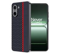 FDHYFGDY Cover per OnePlus Nord CE5, Custodia Protettiva Antigraffio Antiurto, Ultrasottile in Fibra di Carbonio Compatibile con OnePlus Nord CE5 Custodia - Rosso e Nero