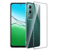 FDHYFGDY Cover per OPPO A5 4G/5G Custodia per Telefono+1x Pellicola Protettiva, Anti-ingiallimento e antiurto, Ultra Sottile Morbido in TPU Custodia Protettiva-Trasparente