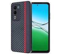 FDHYFGDY Cover per OPPO A5 4G/5G, Custodia Protettiva Antigraffio Antiurto, Ultrasottile in Fibra di Carbonio Compatibile con OPPO A5 4G/5GCustodia - Rosso e Nero