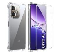 FDHYFGDY cover per OPPO A5 Pro 4G/5G Custodia per telefono+1x Pellicola Protettiva, Anti-ingiallimento e antiurto, ultra sottile morbido in TPU Custodia protettiva-trasparente