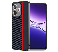 FDHYFGDY Cover per OPPO A5 Pro 4G/5G, Custodia Protettiva Antigraffio Antiurto, Ultrasottile in Fibra di Carbonio Compatibile con OPPO A5 Pro Custodia - Rosso e Nero