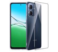 FDHYFGDY cover per OPPO A5x 4G/5G Custodia per telefono+1x Pellicola Protettiva, Anti-ingiallimento e antiurto, ultra sottile morbido in TPU Custodia protettiva-trasparente