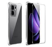 FDHYFGDY Cover Per Oppo Reno 13 F/FS 5G/4G Custodia + 1 pezzo Vetro Temperato, custodia per cellulare in TPU antiurto trasparente, Custodia protettiva sottile in silicone morbido
