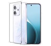 FDHYFGDY Cover per OPPO Reno 14 Custodia per Telefono+1x Pellicola Protettiva, Anti-ingiallimento e Antiurto, Ultra Sottile Morbido in TPU Custodia Protettiva-Trasparente