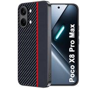 FDHYFGDY Cover per Xiaomi Poco X8 Pro Max, Custodia Protettiva Antigraffio Antiurto, Ultrasottile in Fibra di Carbonio Compatibile con Poco X8 Pro MaxCustodia - Rosso e Nero