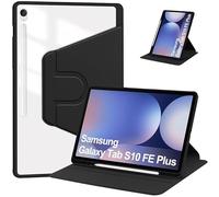 FDHYFGDY Cover rotante per Samsumg Galaxy Tab S10 Fe Plus/S10 Fe+ 13,1 pollici con Supporto a S-Pen, Supporto per Protezione a Rotazione a 360 gradi Transparente, Auto da Scia/Sonno (Nero)