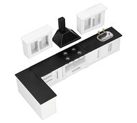 Fdit 1:12 Mini Armadio da Cucina per Casa delle Bambole Mobili Moderni di Simulazione per Decorazioni di Scena Fai-da-te Materiale in Betulla