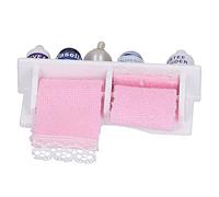 Fdit 1:12 Portasciugamani da Bagno per Casa delle Bambole Set di Accessori in Miniatura di Pregevole Fattura per Collezionisti di Giochi di Ruolo e Artigianato