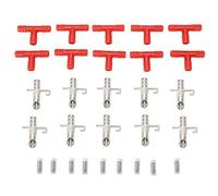 Fdit 10 Set Abbeveratoio conigli per Acqua Roditore Pratico Alimentatore Automatico per Acqua Rossa Trasportatore per succhiotto per capezzoli