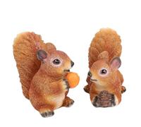 Fdit 2 Pezzi Sculture di Scoiattolo, Statua di Animali da Giardino in Resina Set di Figurine di Scoiattolo con Dettagli Realistici per la Decorazione del Cortile del Patio Esterno