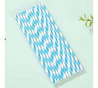 Fdit 25 Cannucce di Carta Usa e Getta, Cannucce Biodegradabili per Decorazioni di Nozze per Feste di Compleanno per Bambini, con Lunga Durata in Acqua 24 Ore (azzurro)