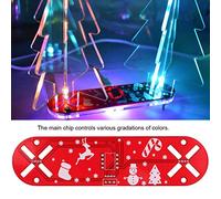 Fdit 3D Kit a LED Dell'albero di Natale Elettronico Fai -da -te con 7 Colori Effetti Gradiente USB Alimentato per la Decorazione del Desktop per la Casa (rosso)