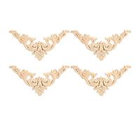 Fdit 4 pezzi intarsiato in legno intagliato angolo intarsiato applique cornice mobili complementi arredo casa decorativo legno intagliato intagliato applique applique porta decor applique stile(2 #)