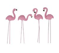 Fdit 4 Pezzi Statua da Giardino Fenicottero Rosa Fine Elegante Vivido Piccolo Fenicottero Rosa Statua da Giardino per Cortile Prato Patio Decorazioni da Giardino