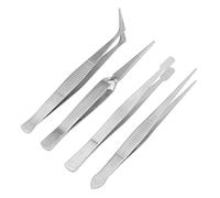 Fdit 4 Pinzette per Macchina da Cucire, Punta Flessibile Non Magnetica Lunga e Dritta in Acciaio Inossidabile con Controllo Estremamente Accurato per Componenti Elettronici,