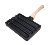 Fdit 4 Slot Salsiccia Griglia di Griglie in Alluminio Uniforme Riscaldamento Panoramica da Hot Dog Anti -stick per, Compatibile con Piano Cottura, Manico in Bachelite per il Forno