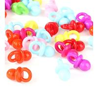 Fdit 50 Pezzi Ciucci per Bambini in Acrilico Bella Decorazione Decorazione da Tavolo per Neonati per Feste per Baby Shower Trasparente Rosso Blu Rosa Blu (Multicolore)