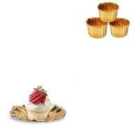 Fdit 50 Pezzi Pirottini in Foglio di Alluminio Mini Stampi per Cupcake Pirottini per Muffin per Cupcake con Rivestimento Antigrasso per Matrimoni Feste Artigianato da Forno (Colore assortito)