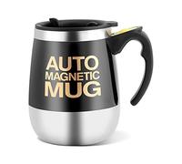 Fdit 500ml Tazza Magnetica Automatica in Acciaio Inox Mug con Agitazione Tazza di Viaggio per Caffè/Tè/Cioccolata Calda/Proteina di Cacao (Nero)