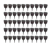 Fdit 50Pezzi Cestini Fertilizzante per Piante Grasse e Bonsai, Scatole Plastica Durevole per Giardino con Coperchio (Nero)