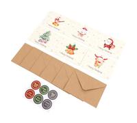 Fdit 6 Pezzi Biglietti di Ringraziamento Natalizi Floreali con Buste Adesivi Sigilli per Compleanno Regali Festa della Mamma (Beige)