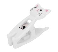 Fdit 6 Pezzi di Snack per Gatti, Clip a Molla di Metallo con Strisce Non Colpite Maneggevano per la Sigillatura del Cibo per Abiti Appesi e L'organizzazione del Documento (WHITE)