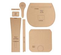 Fdit 7 Pezzi Set di Modelli in Pelle Acrilica per Realizzazione di Borse a Tracolla, Stencil Trasparenti per Taglio di Modelli Fai-da-Te con Pellicola Protettiva, Strumenti di