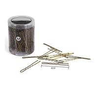 Fdit Accessori per Capelli Comodi Picchi di Palla 300pc per Spilli Ondulati Clamp/Holder UFF Ideali per Up-dos e Rotoli a 6 Neri/oro (M)