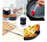 Fdit Accessori per Friggitrice Ad Aria in Acciaio Inox, Teglia per Pizza da 16 Cm e Set di Tortiera con Utensili in Silicone per 3.7-5.8qt (#2)