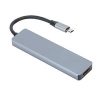 Fdit Adattatore Hub USB C 6 in 1 da Tipo C a Docking Station con Alloggiamento in Alluminio 4K 30 Hz 100 W PD per Dell