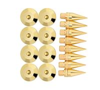 Fdit Altoparlante Spike Isolation Stand Base Pad Pat Mat per L'amplificatore CD DVD Player Chassis, 8 Paia 6 X 36 Mm Piedi di Altoparlanti in Rame Set