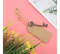 Fdit Apribottiglie a Forma di Chiave Vintage in Metallo con Cartellino e Spago, per Decorazione Bomboniere Matrimonio Natale Laurea Halloween (50 pezzi+corda di canapa+carta)