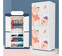 Fdit Armadio per Bambini con Barra in Acciaio Inox e Chiusura di Sicurezza per Ripostiglio Abbigliamento (Appendiabiti e scomparti)