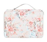 Fdit Astuccio per Matite, Organizer per Cancelleria con Cerniera a 4 Strati Stampato Rosa con 200 Scomparti per Penne e Cinturino da Polso per Studenti D'arte e Ufficio Scolastico (Rosa cachi)