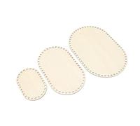 Fdit Base per Cestino in Legno Ovale da 3 Pezzi Base per Cestino All'uncinetto per in macramè per Tessitura a Maglia con Centro Vuoto in Legno Massello Decorazioni per la