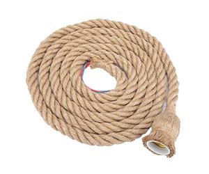 Fdit Base per plafoniera in corda di canapa vintage da 2 m E27 Portalampada per lampada a sospensione per Ristorante Bar Caffetteria Decorazione Casa AC 85-265V (1*supporto)