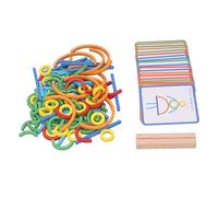 Fdit Bastoncini Colorati, Anelli, Giocattoli Puzzle Realizzati in Legno di Tiglio Ecologico per la Prima Educazione dei Bambini, a Casa e a Scuola