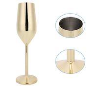 Fdit Bicchieri da champagne in acciaio inossidabile 304 Bicchieri da calice da vino per banchetti da bar (220 ML)(d'oro)