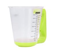 Fdit Bilancia Digitale per Alimenti e Misurino, Bilancia da Rimovibile per Cuocere tè e caffè, con Ampio Display LCD e Misurazione della Temperatura, Intervallo di Pesatura 0-1000 G (GREEN)