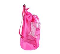 Fdit Borsa Giochi Spiaggia Bambini in Rete, 44x29cm Pieghevole con Cinghie Regolabili, Portatile per Sabbia Piscina Viaggi (Rosa)