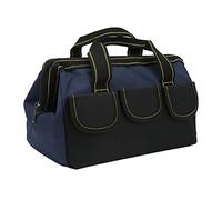Fdit Borsa per Utensili a Bocca Larga 16 Pollici, Tote Borsa per Utensili Portatile a Prova di Acqua Pesante con Manico di Trasporto Comodo per il Carpentiere Elettricista Meccanico (blu nero)