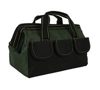 Fdit Borsa per Utensili a Bocca Larga 16 Pollici, Tote Borsa per Utensili Portatile a Prova di Acqua Pesante con Manico di Trasporto Comodo per il Carpentiere Elettricista Meccanico (GREEN)