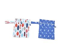 Fdit Borse Asciutte e Bagnate in Tessuto Impermeabili e Riutilizzabili - Mantieni Separate le Cose Bagnate e Asciutte, Borse Multiuso per Piscina, Spiaggia, Viaggi, Confezione da 2 (ES075-021)