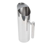 Fdit Brocca in Acciaio Inossidabile, Brocca per Acqua e Caffè in Metallo 304 con Manico Ergonomico, Brocca da caffè di Grande Capacità per Bevande Fredde e Succhi (Dritto 2 litri)