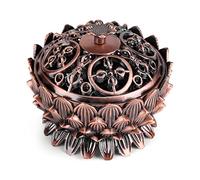 Fdit Bruciatore Incenso Lega Lotus Forma d'Annata Strumento Supporto Censitore Decorazione Casa Ideale per Yoga/Stanza Meditazione o Home Decor