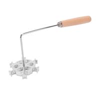 Fdit Bunuelos Set di Strumenti, 2 Pezzi Timbri da in Lega di Alluminio con Manico Lungo in Legno per Biscotti Pane Biscotti 10x7cm 8x8cm