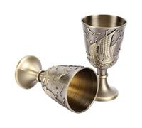 Fdit Calici Vintage, 2 Pezzi Bicchieri da Vino in Metallo con Design a Sbalzo di Nave, for Decorazioni Tavola