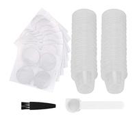 Fdit Capsule di caffè Riutilizzabili Confezione da 30 con Coperchi in Foglio di Alluminio, Capsule Ricaricabili Compatibili per la Serie Citiz (30 tazze + adesivi + pennelli a cucchiaio)