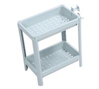 Fdit Carrello da Stoccaggio a 4 Livelli, Organizzatore di Organizzazione della Lavanderia con Ruote, Portapacchi per il Bagno, Scaffalatura Scivolata (2 livelli)